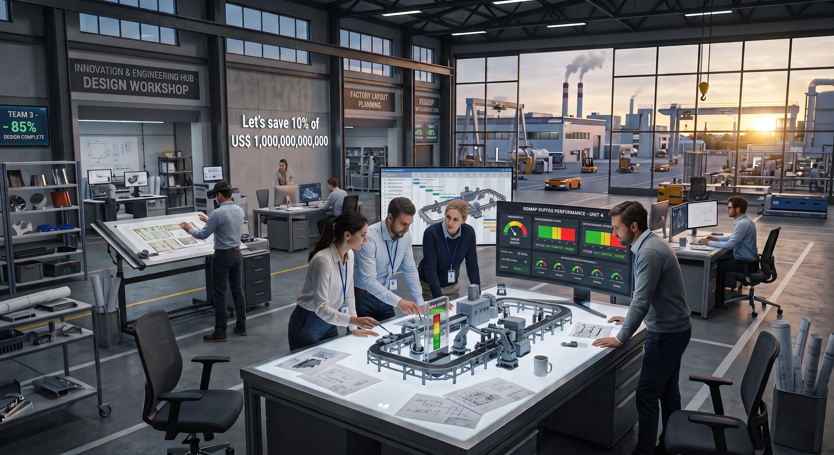 The Supply Chain team and direction team working on a new demand driven operational model